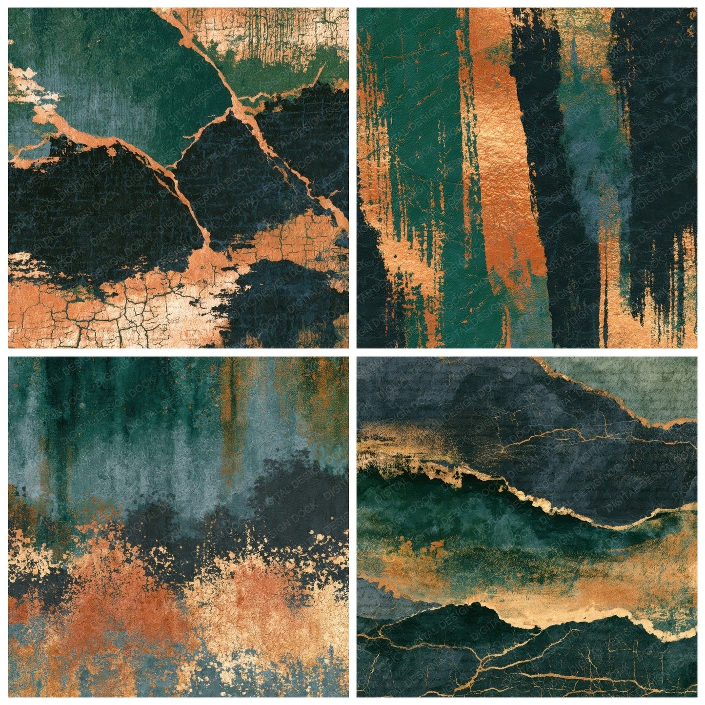 Batik Forest Bronze Charcoal Texture Digital Paper Pack (DDD013768)