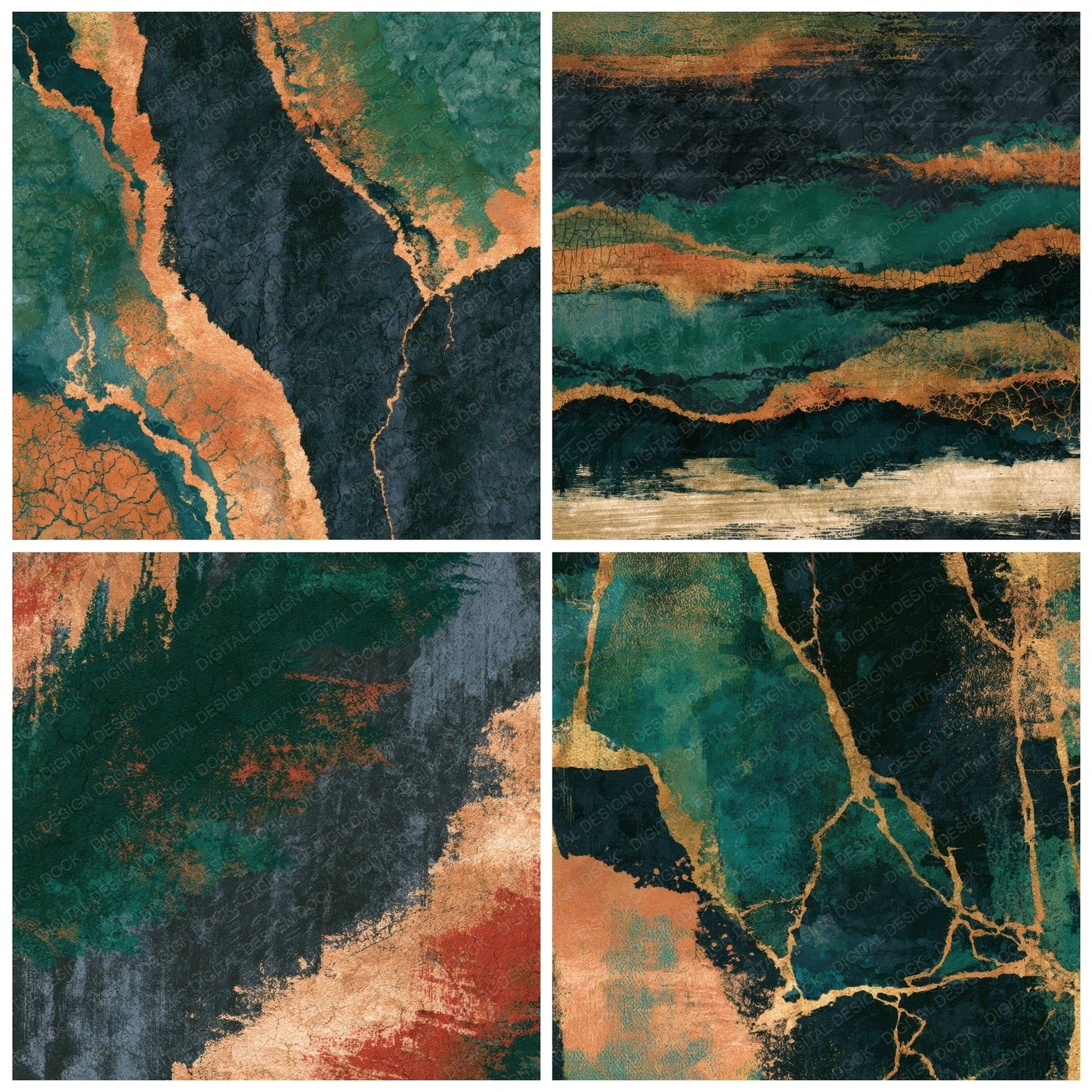 Batik Forest Bronze Charcoal Texture Digital Paper Pack (DDD013768)
