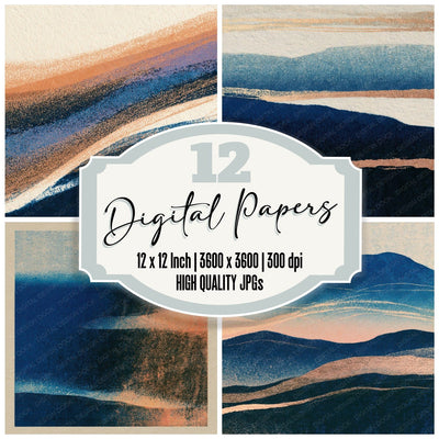 Letterpress Sky Navy Tonal Digital Paper Pack (DDD013775)
