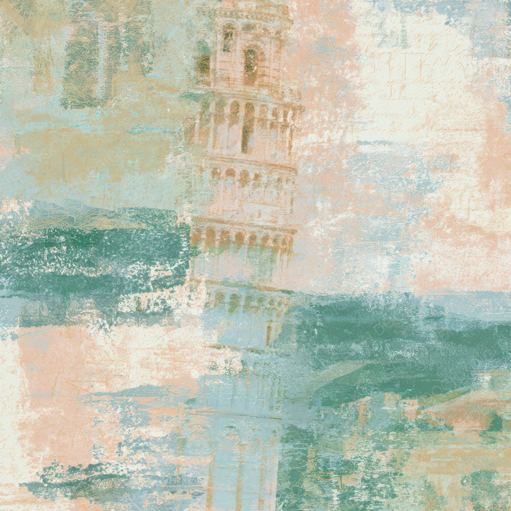 Lithograph Leaning Tower Dewy Green Blush Digital Paper Pack (DDD013776)