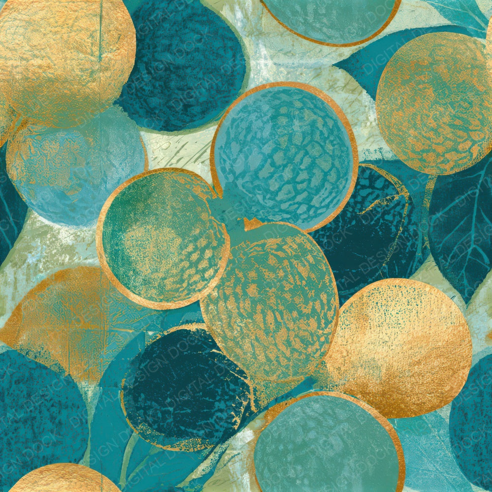 Monoprint Lychee Sea Glass Gold Seamless Digital Paper Pack (DDD013778)