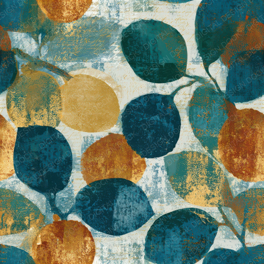 Monoprint Lychee Sea Glass Gold Seamless Digital Paper Pack (DDD013778)
