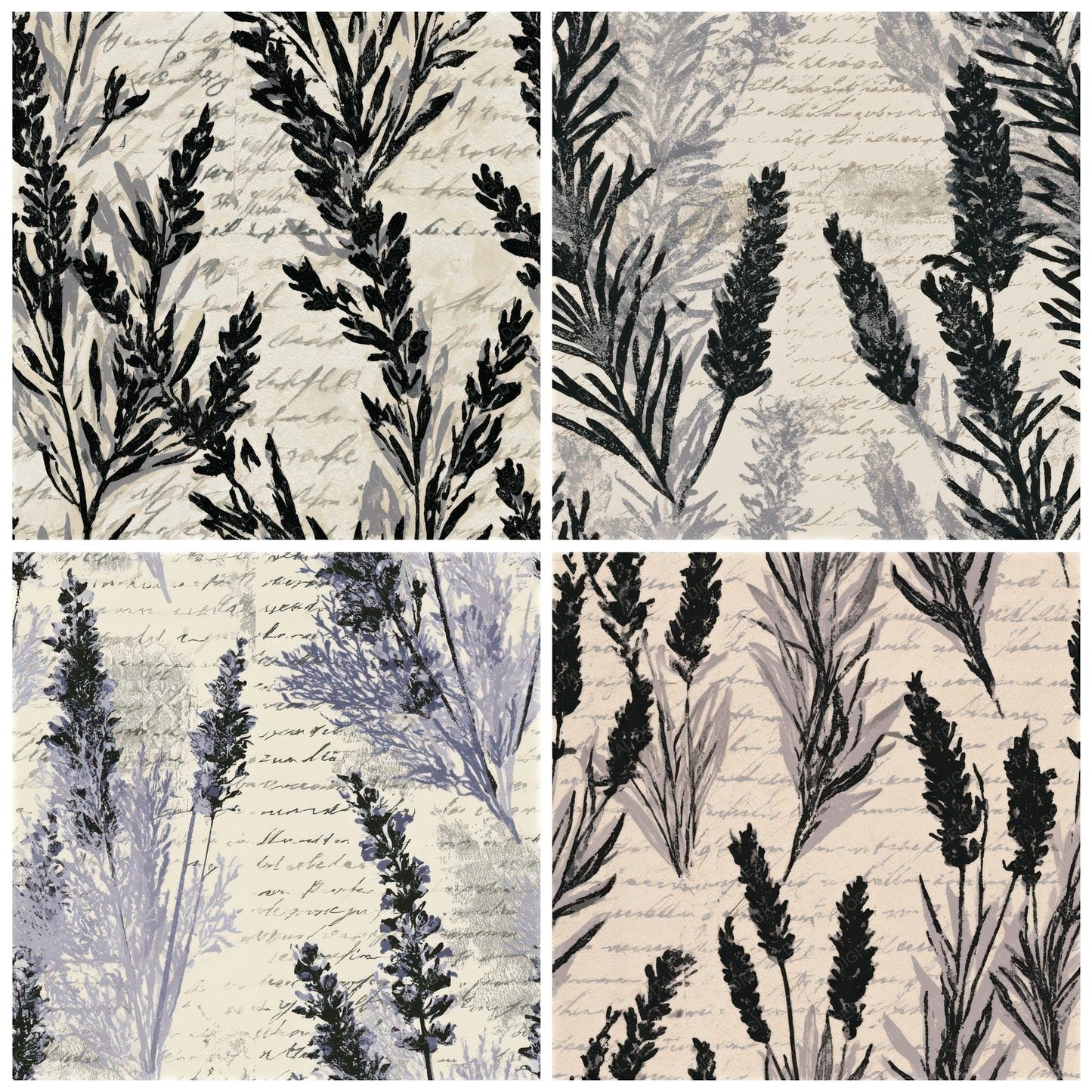 Screenprint Lavender Bone Grey Seamless Digital Paper Pack (DDD013781)