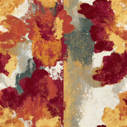 Chinoiserie Rust Maroon Goldenrod Tonal Seamless Digital Paper Pack (DDD013787)