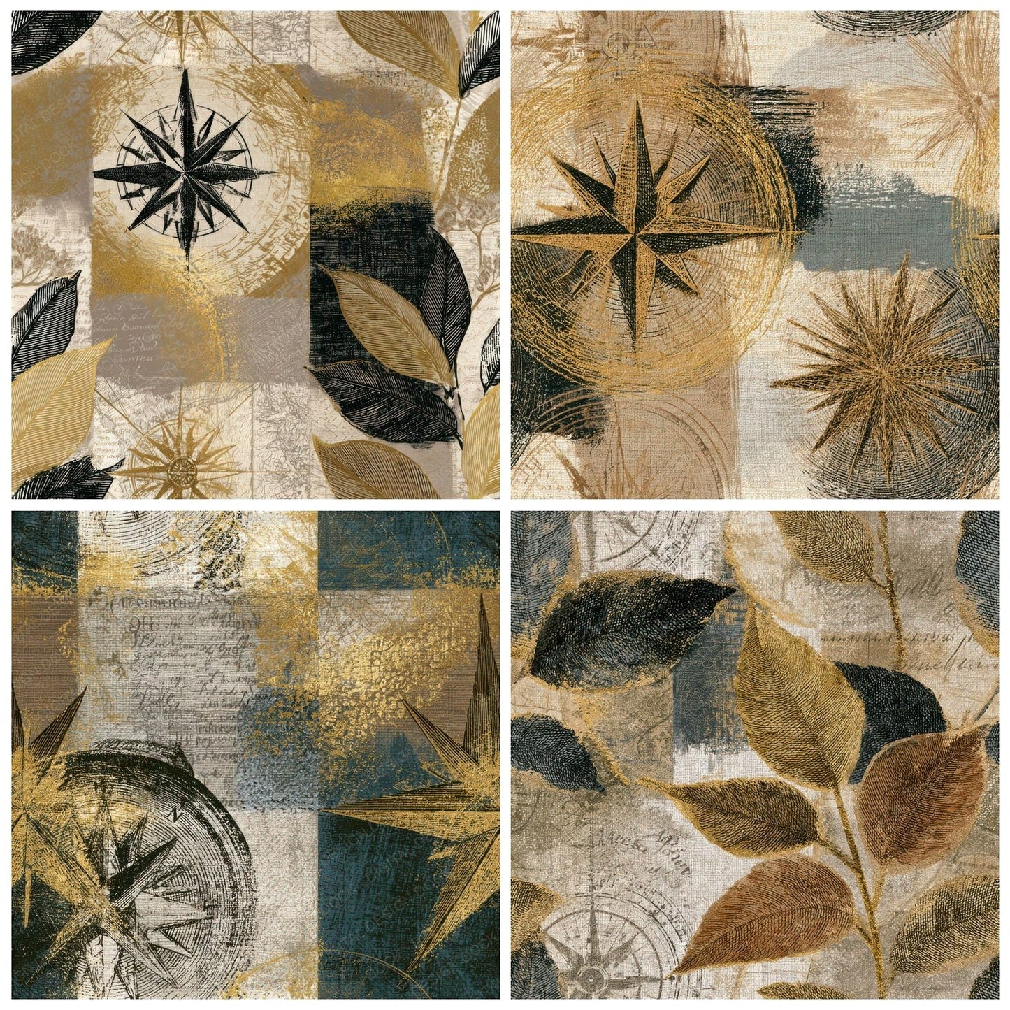 Engraving Compass Maps Oat Seamless Digital Paper Pack (DDD013790)