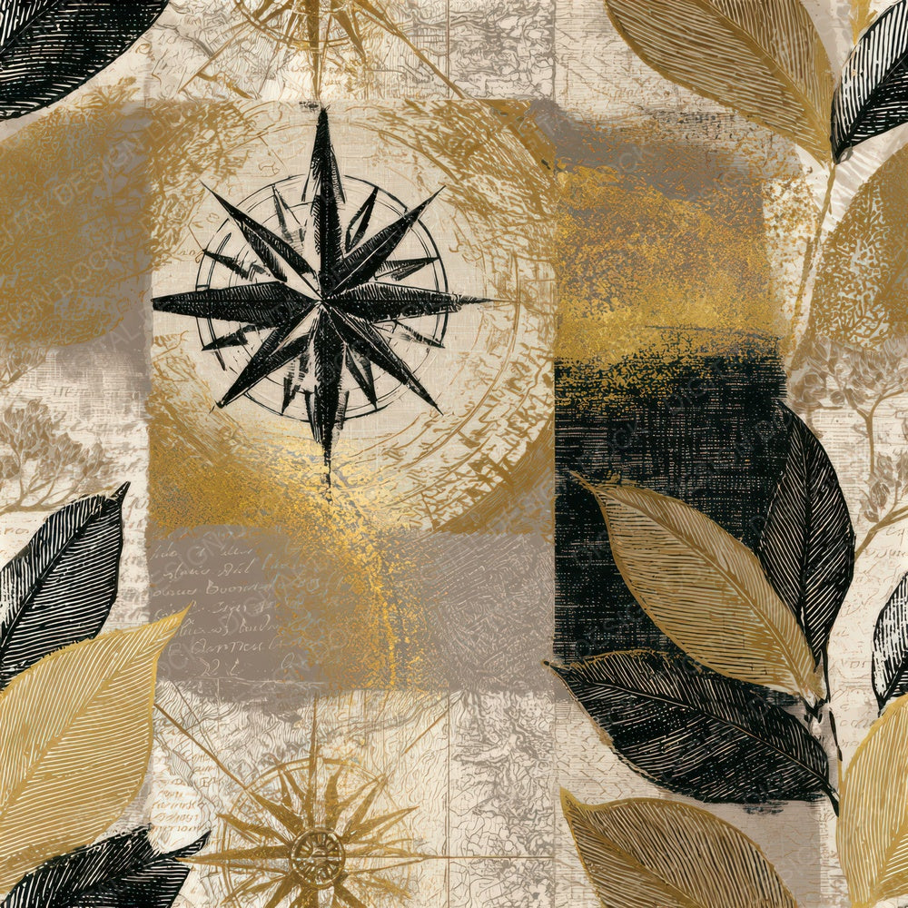 Engraving Compass Maps Oat Seamless Digital Paper Pack (DDD013790)