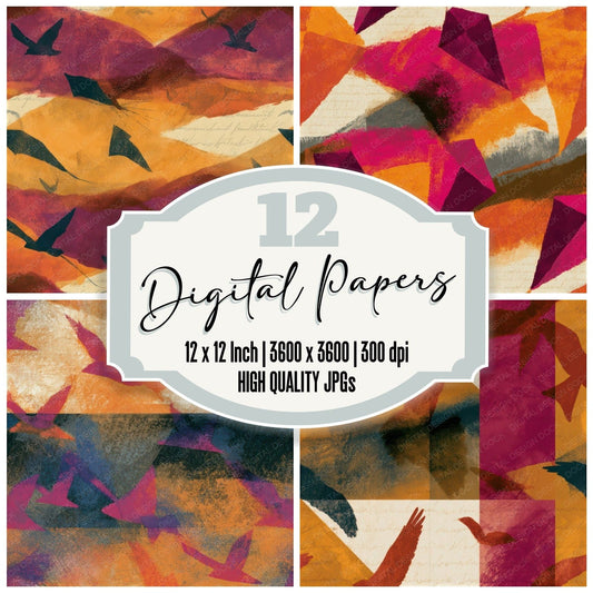 Infrared Kites Amber Magenta Seamless Digital Paper Pack (DDD013793)
