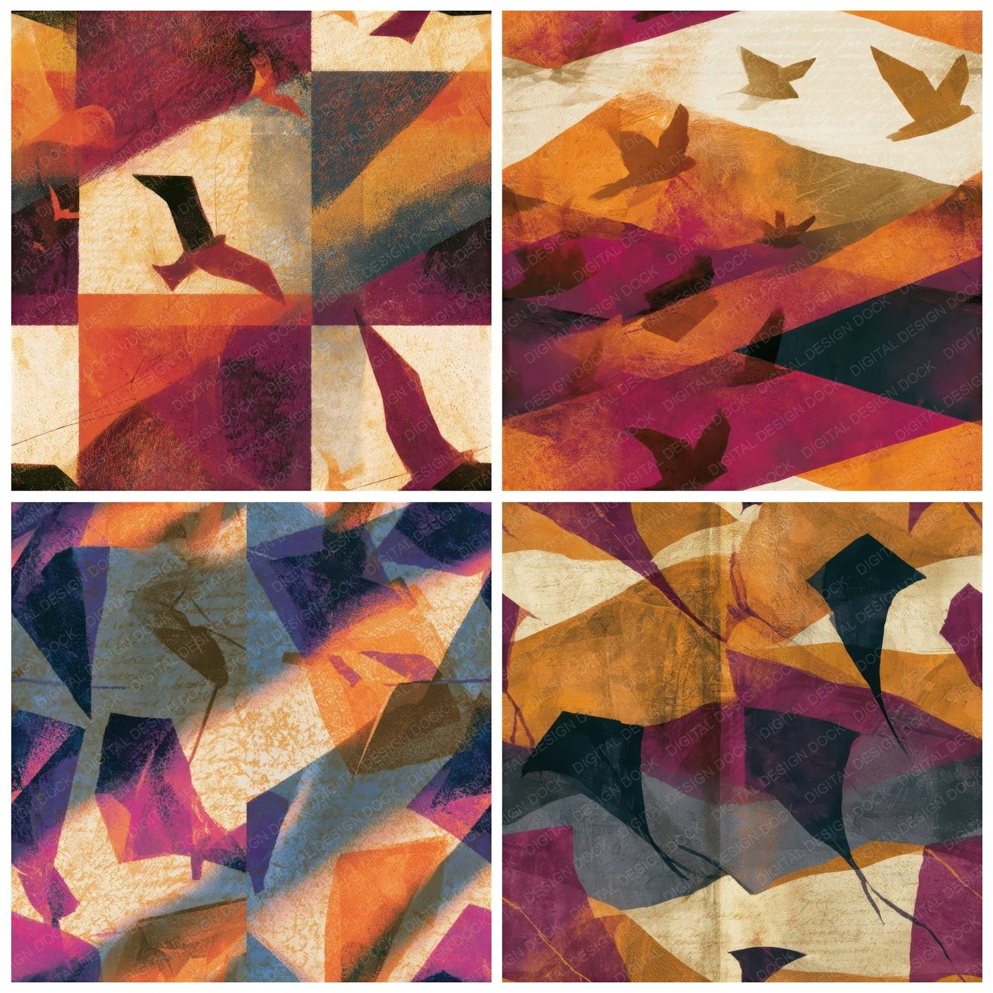 Infrared Kites Amber Magenta Seamless Digital Paper Pack (DDD013793)