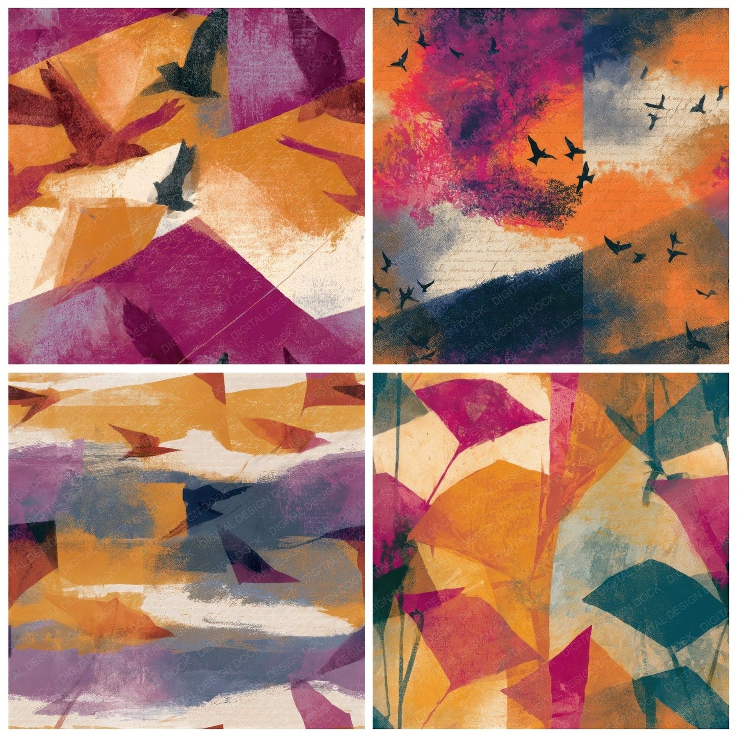 Infrared Kites Amber Magenta Seamless Digital Paper Pack (DDD013793)
