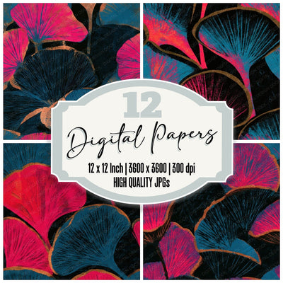 Letterpress Scarlet Elf Cups Pink Seamless Digital Paper Pack (DDD013794)