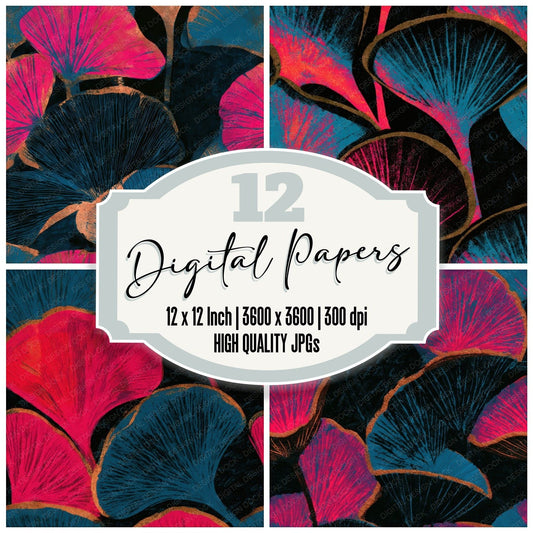 Letterpress Scarlet Elf Cups Pink Seamless Digital Paper Pack (DDD013794)