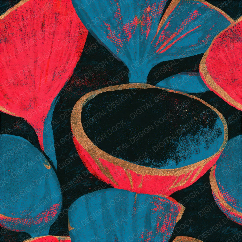 Letterpress Scarlet Elf Cups Pink Seamless Digital Paper Pack (DDD013794)