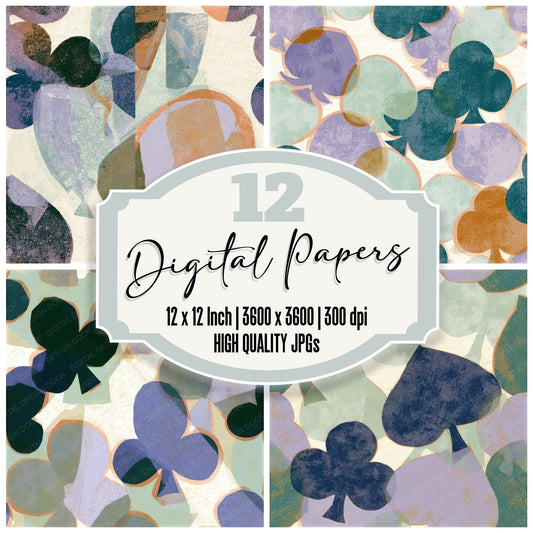 Mid Century Club Suits Lilac Mint Seamless Digital Paper Pack (DDD013798)
