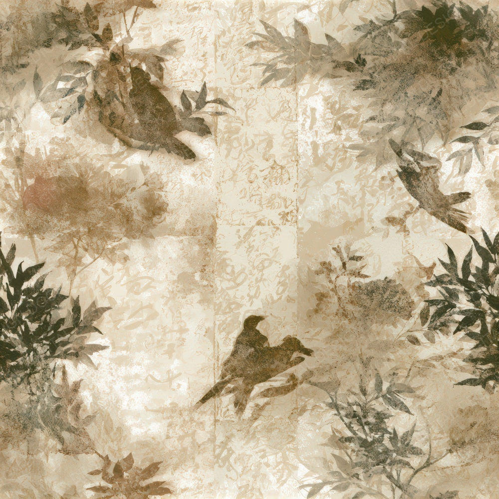Chinoiserie Pin Up Sepia Seamless Digital Paper Pack (DDD013806)