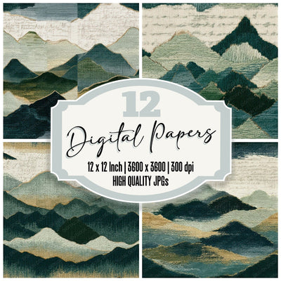 Embroidery Mountain Sage Cream Seamless Digital Paper Pack (DDD013808)