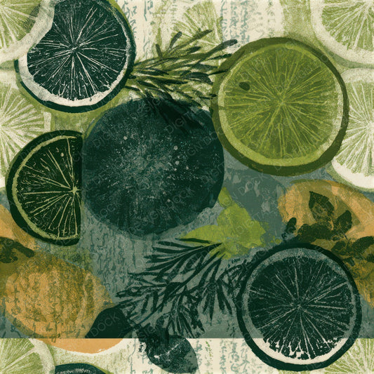 Etching Cocktail Garnish Forest Bone Seamless Digital Paper Pack (DDD013809)