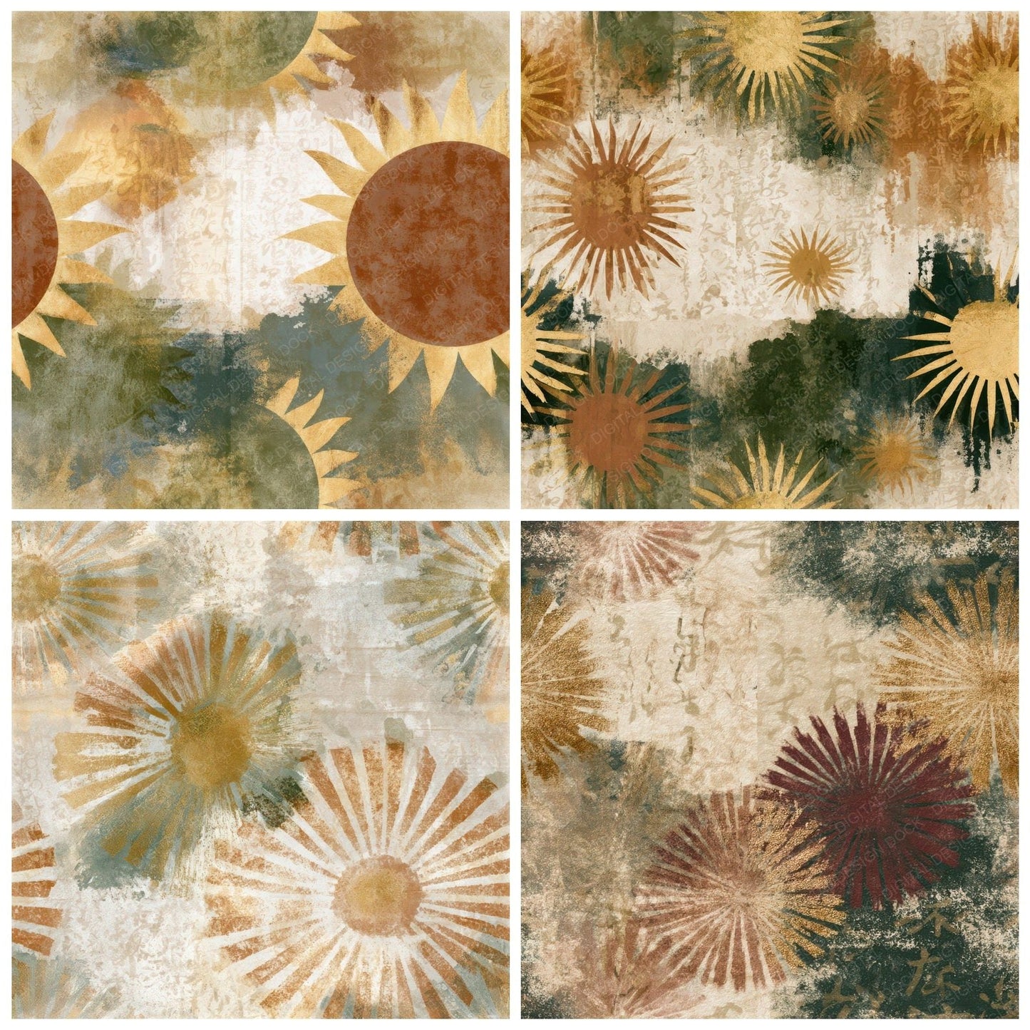 Fresco Sun Cinnamon Moss Seamless Digital Paper Pack (DDD013810)
