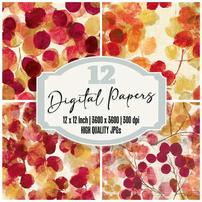 Layered Cranberry Lollipop Ivory Seamless Digital Paper Pack (DDD013811)