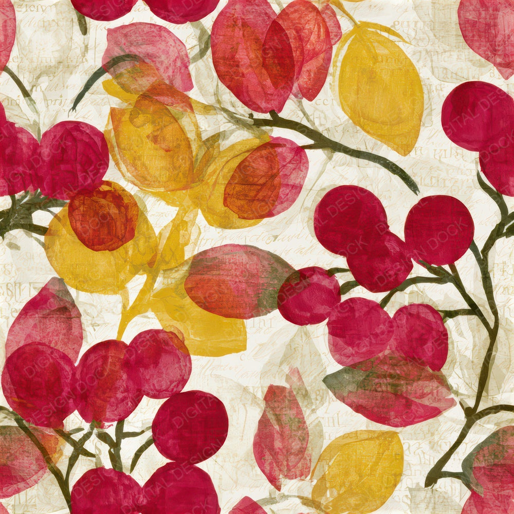 Layered Cranberry Lollipop Ivory Seamless Digital Paper Pack (DDD013811)