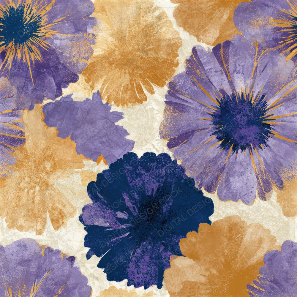 Sparse Anemone Lavender Butter Seamless Digital Paper Pack (DDD013819)