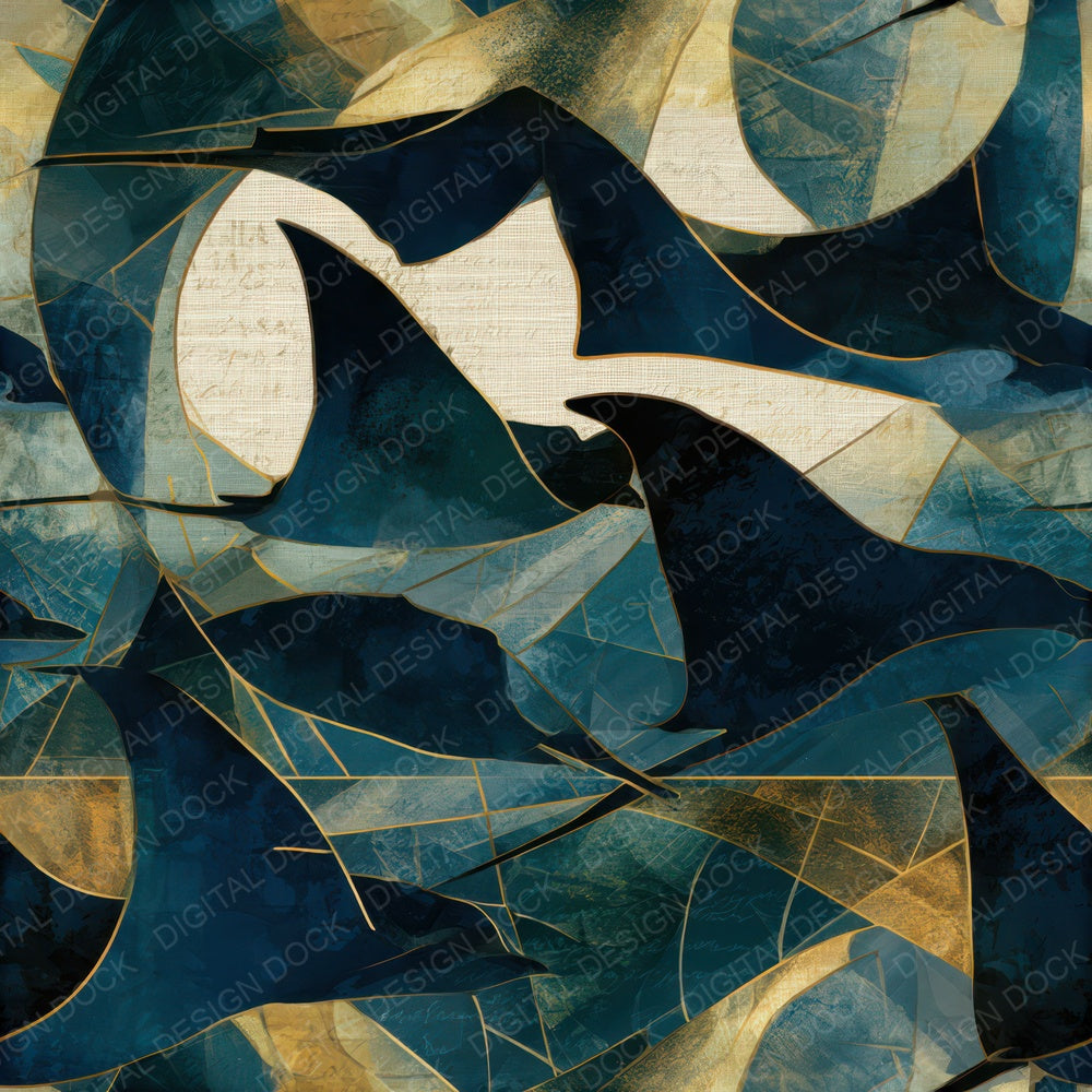 Stained Glass Devil Rays Linen Slate Seamless Digital Paper Pack (DDD013820)
