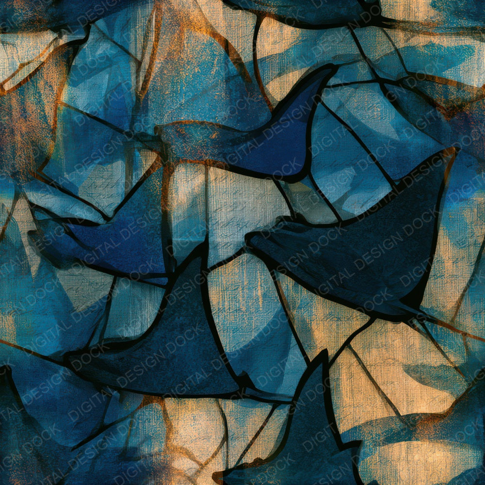Stained Glass Devil Rays Linen Slate Seamless Digital Paper Pack (DDD013820)