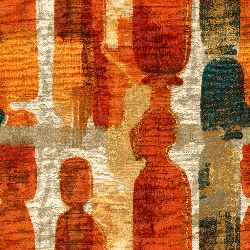 Tapestry Inuit Carvings Ochre Seamless Digital Paper Pack (DDD013821)