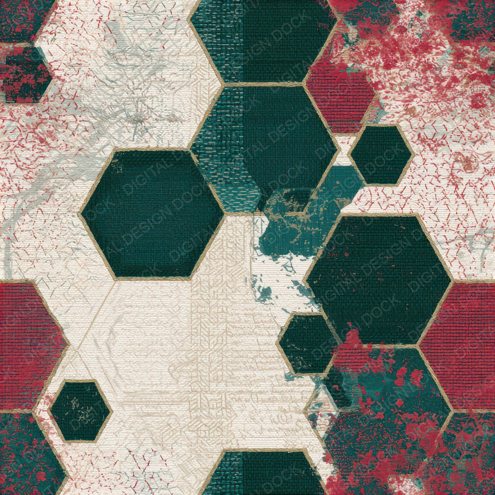 Tapestry Sashiko Emerald Ruby Seamless Digital Paper Pack (DDD013822)