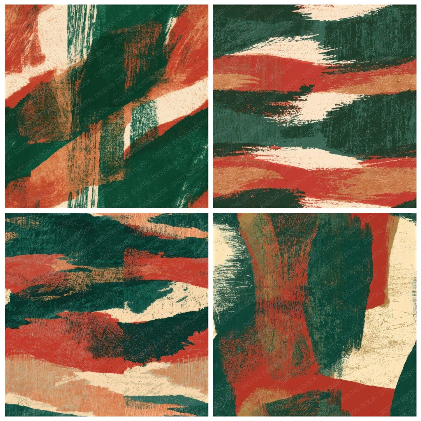 Woodcut Forest Crimson Texture Seamless Digital Paper Pack (DDD013824)