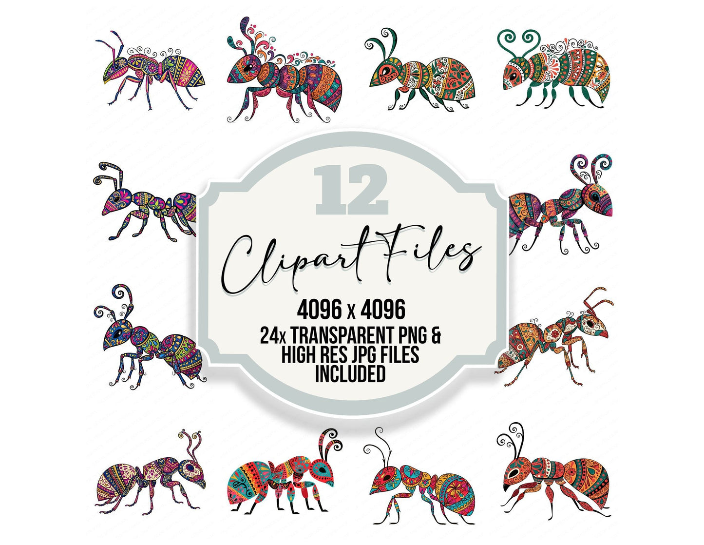 Folk Art Ant Clipart Set (DDD013825)