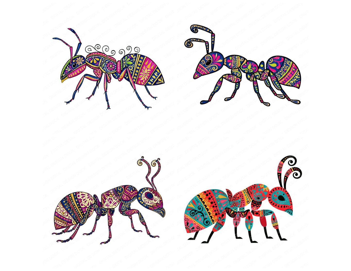 Folk Art Ant Clipart Set (DDD013825)