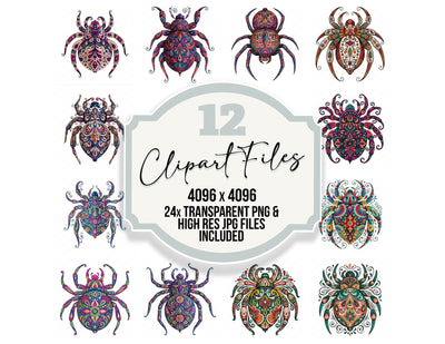 Folk Art Spider Clipart Set (DDD013839)