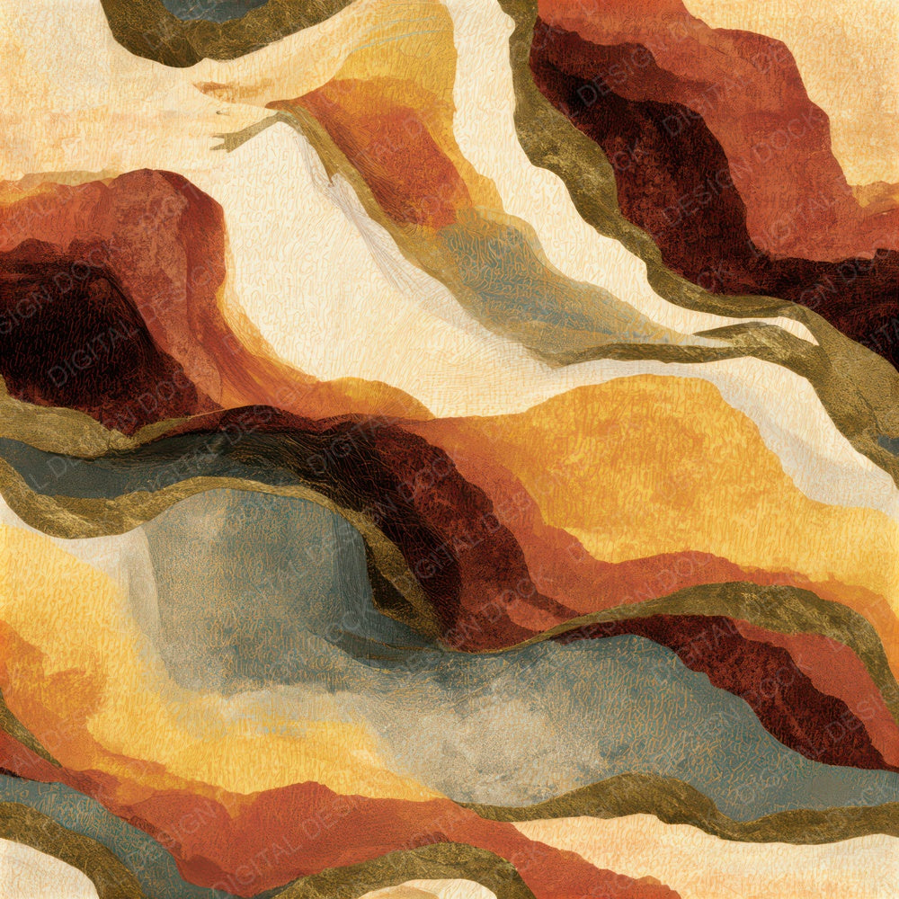 Art Nouveau Energy Fields Rust Brass Seamless Digital Paper Pack (DDD013866)