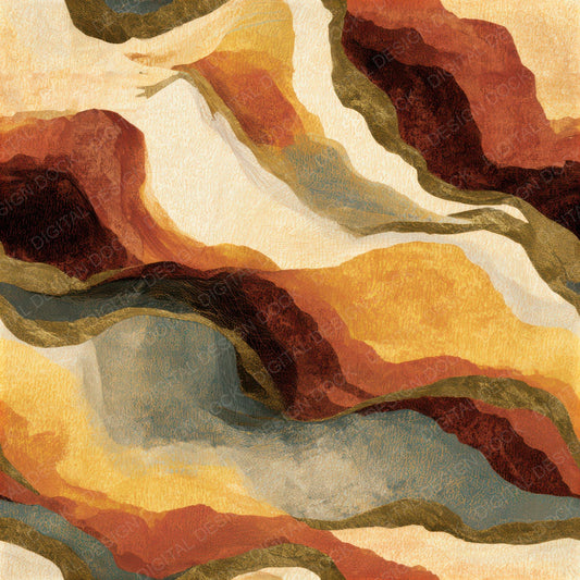 Art Nouveau Energy Fields Rust Brass Seamless Digital Paper Pack (DDD013866)