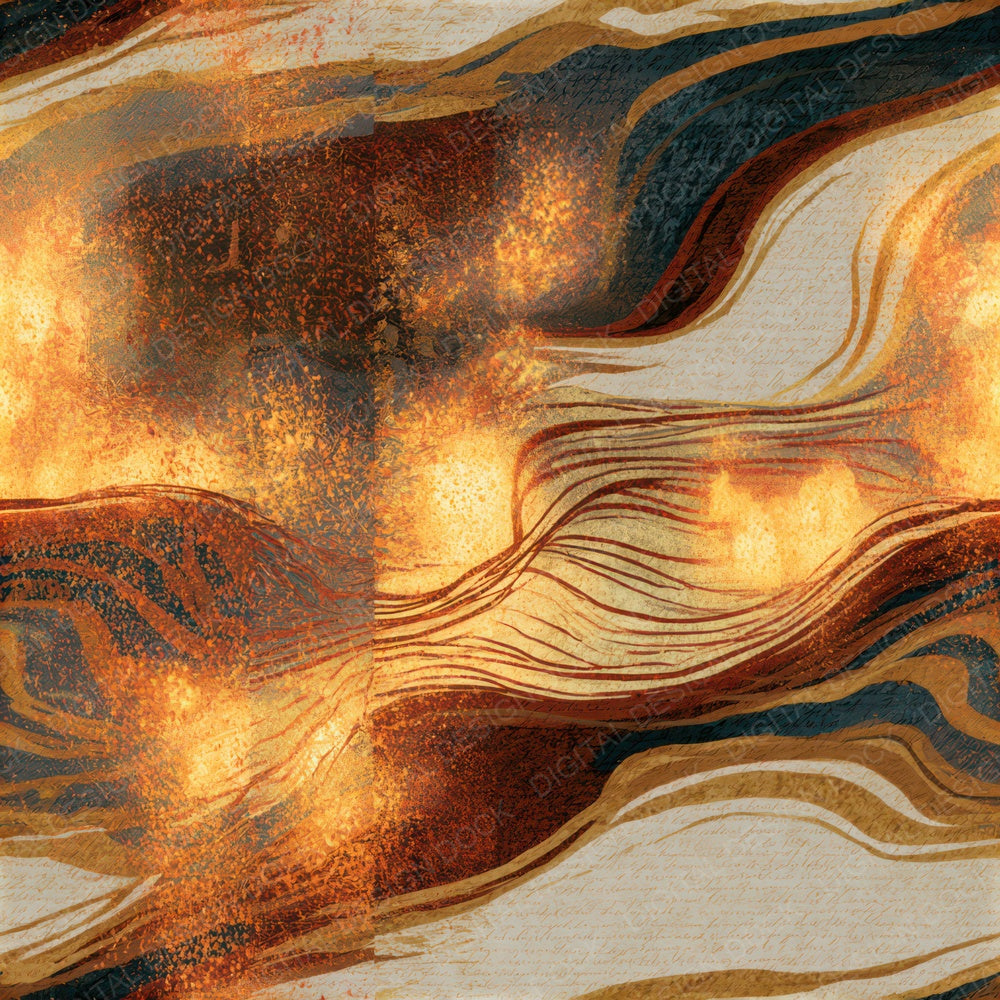 Art Nouveau Energy Fields Rust Brass Seamless Digital Paper Pack (DDD013866)