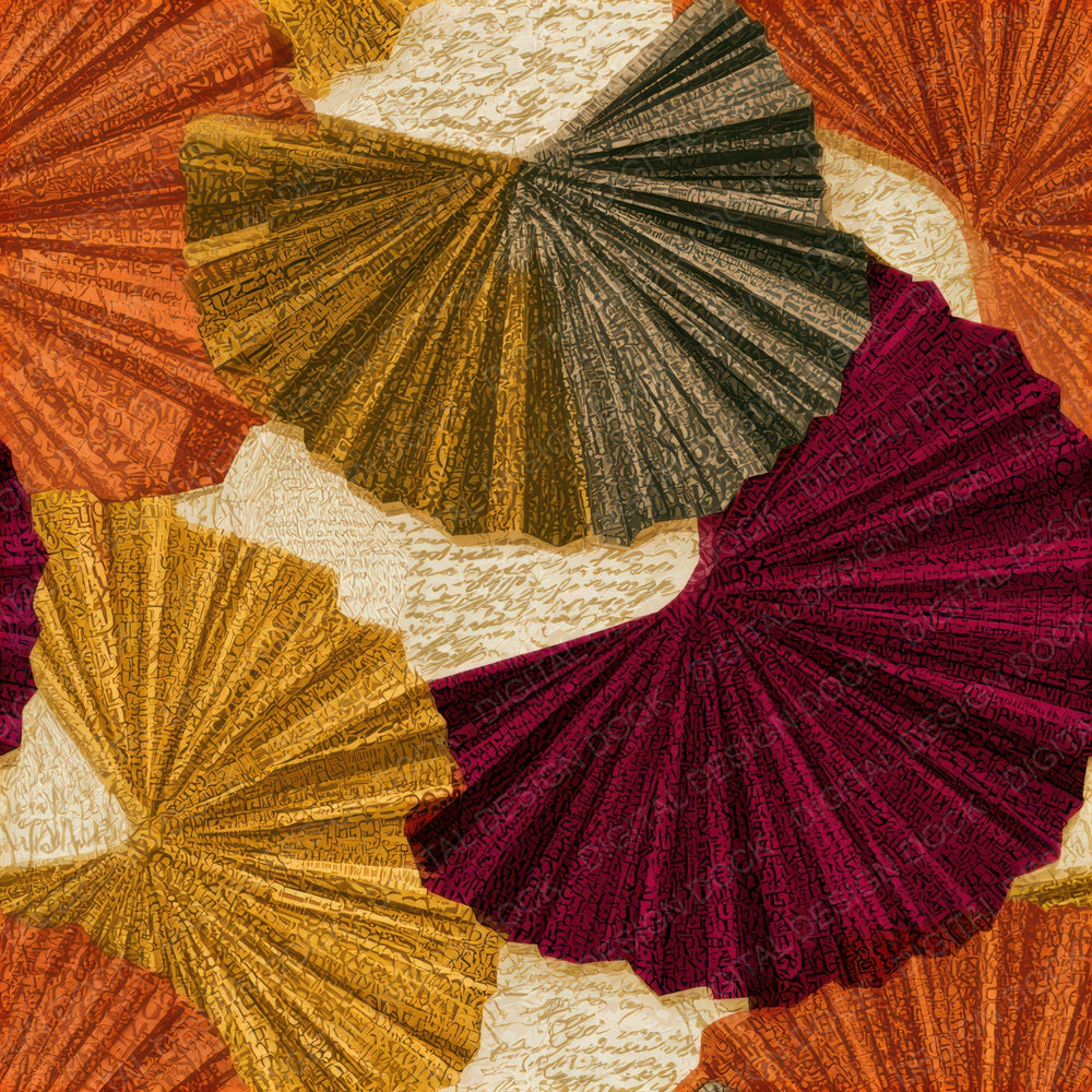 ASCII Pleated Forms Amber Magenta Seamless Digital Paper Pack (DDD013867)
