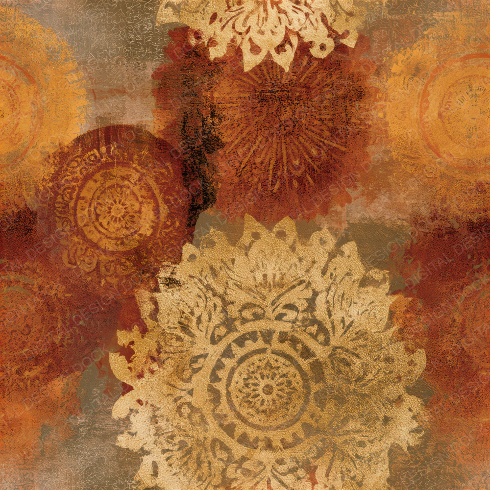 Baroque Mandala Rust Gold Seamless Digital Paper Pack (DDD013868)