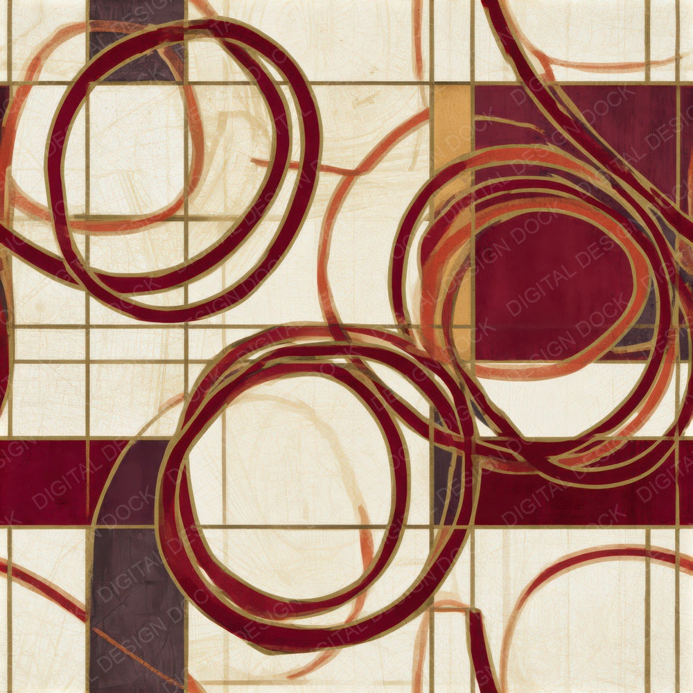 Bauhaus Lariat Garnet Wine Seamless Digital Paper Pack (DDD013869)