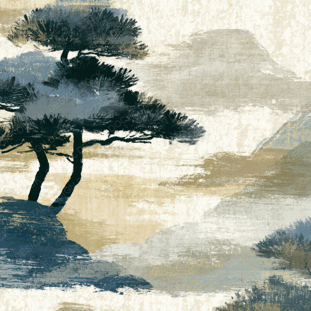 Chinoiserie Pine Cedar Stone Tonal Digital Paper Pack (DDD013870)