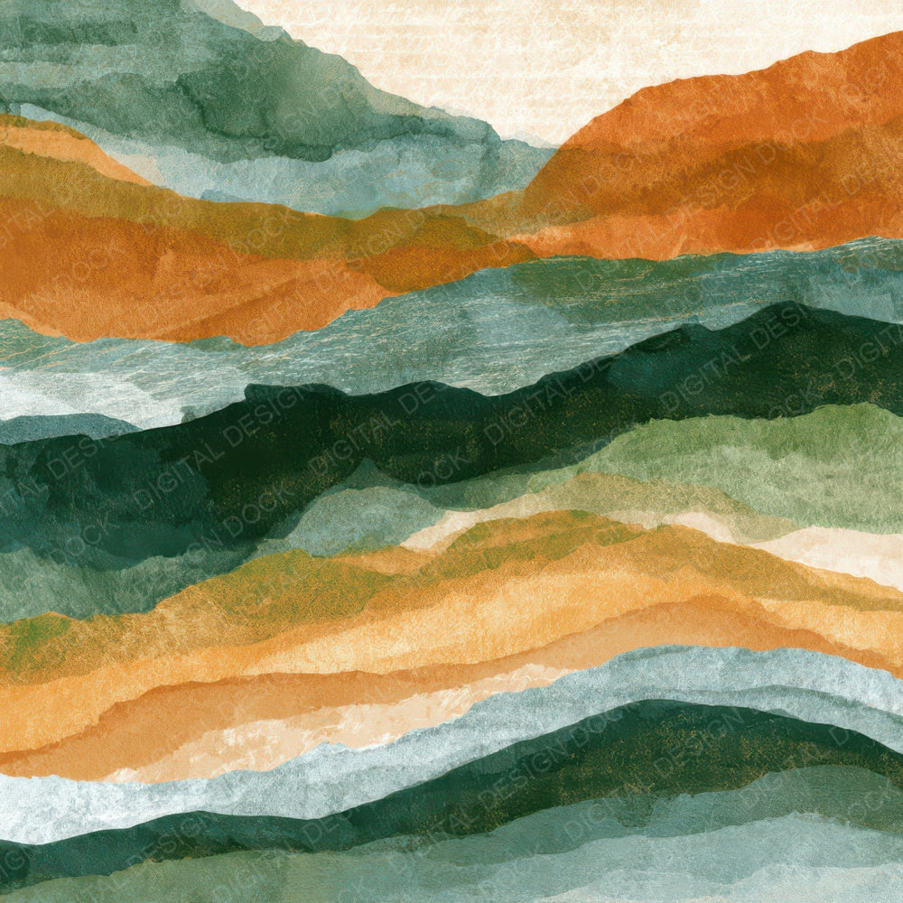 Ink Wash Cinnamon Moss Tonal Digital Paper Pack (DDD013877)