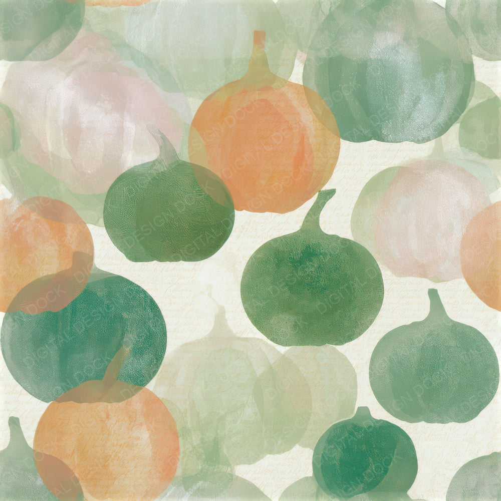 Photogram Pumpkin Sage Primrose Seamless Digital Paper Pack (DDD013880)