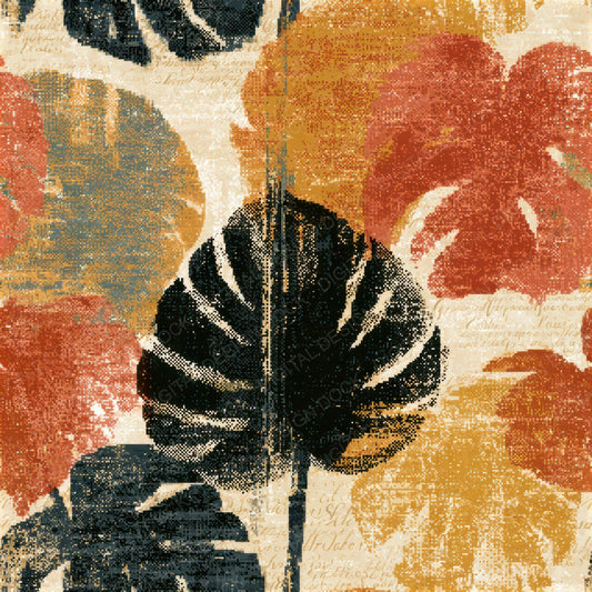 Pixel Monstera Terracotta Seamless Digital Paper Pack (DDD013881)
