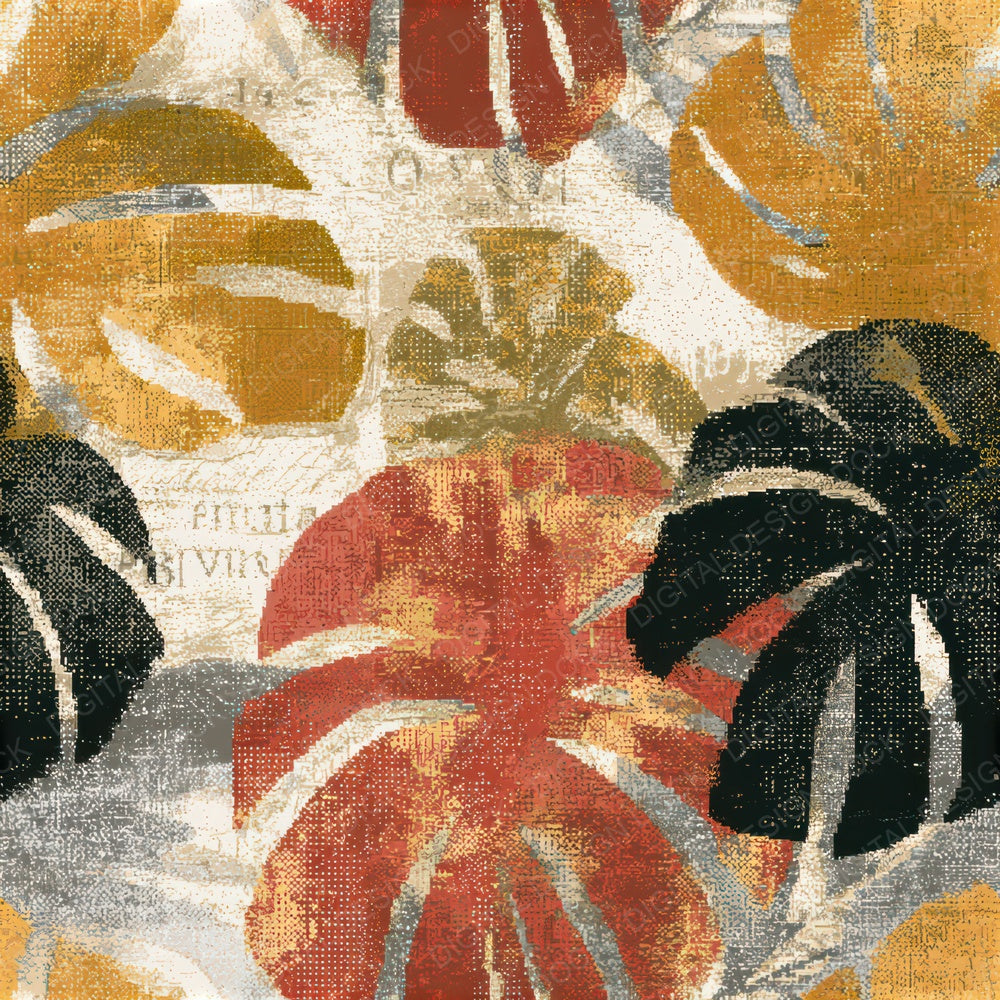 Pixel Monstera Terracotta Seamless Digital Paper Pack (DDD013881)