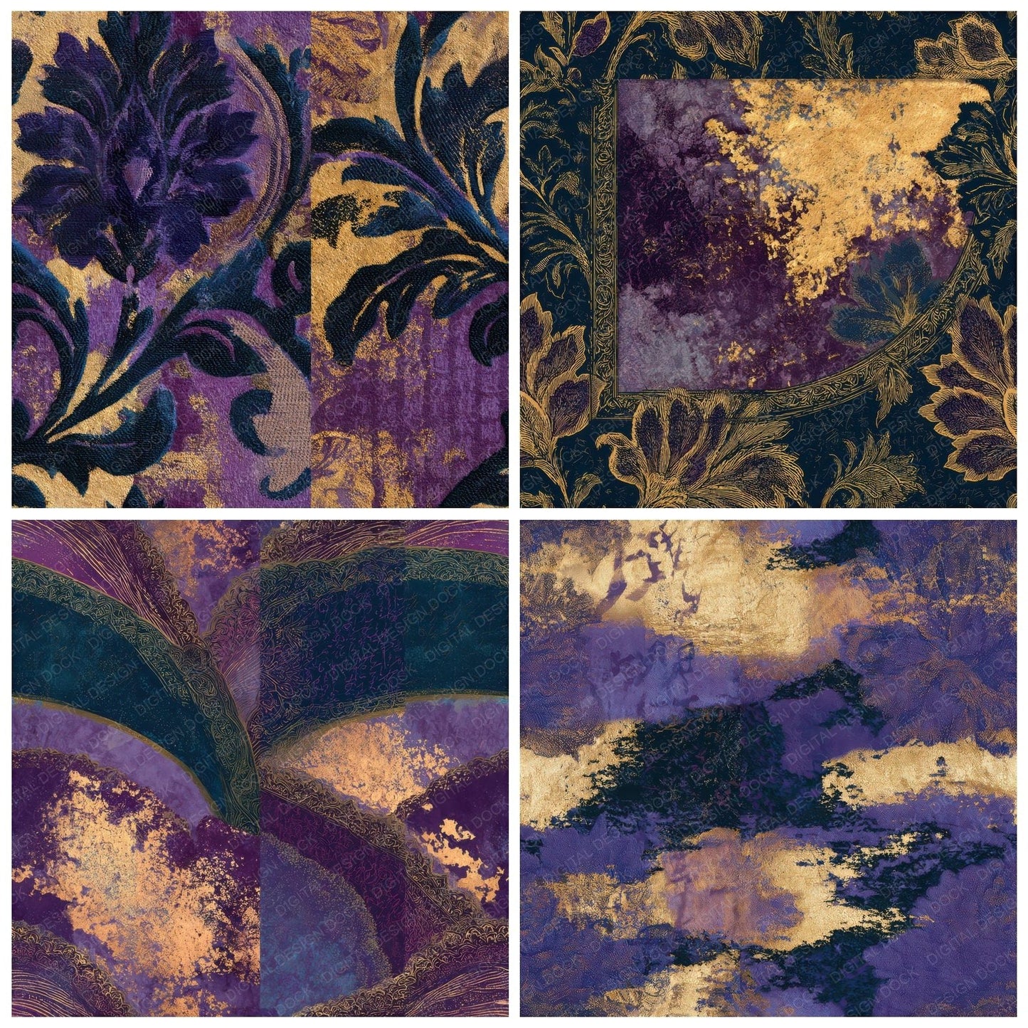 Victorian Mauve Plum Abstract Seamless Digital Paper Pack (DDD013883)