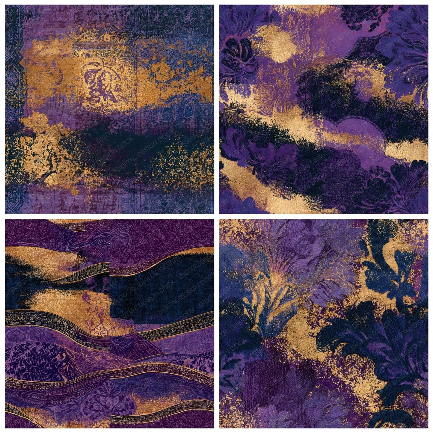 Victorian Mauve Plum Abstract Seamless Digital Paper Pack (DDD013883)