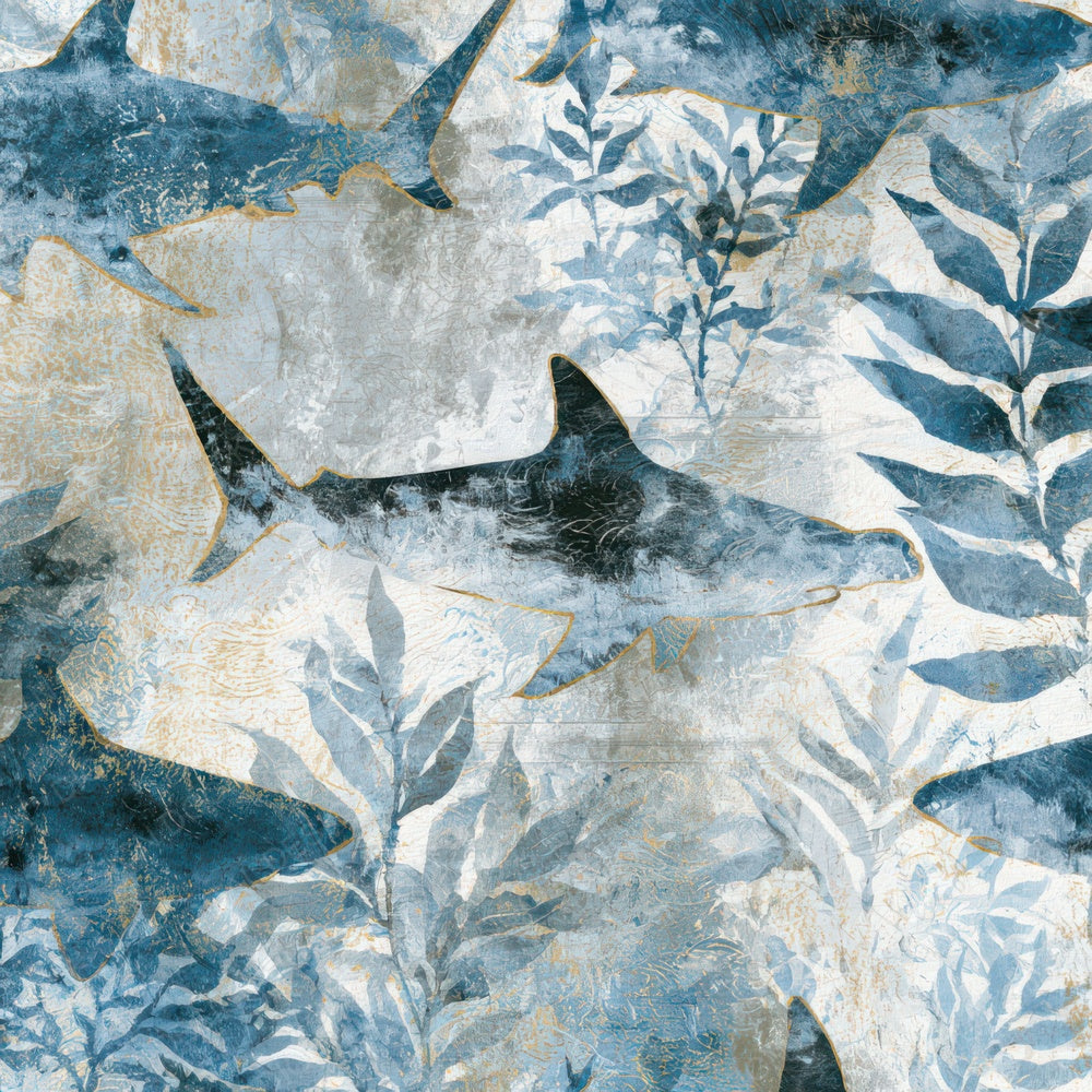 Chinoiserie Shark Kelp Icy Blue Digital Paper Pack (DDD013887)