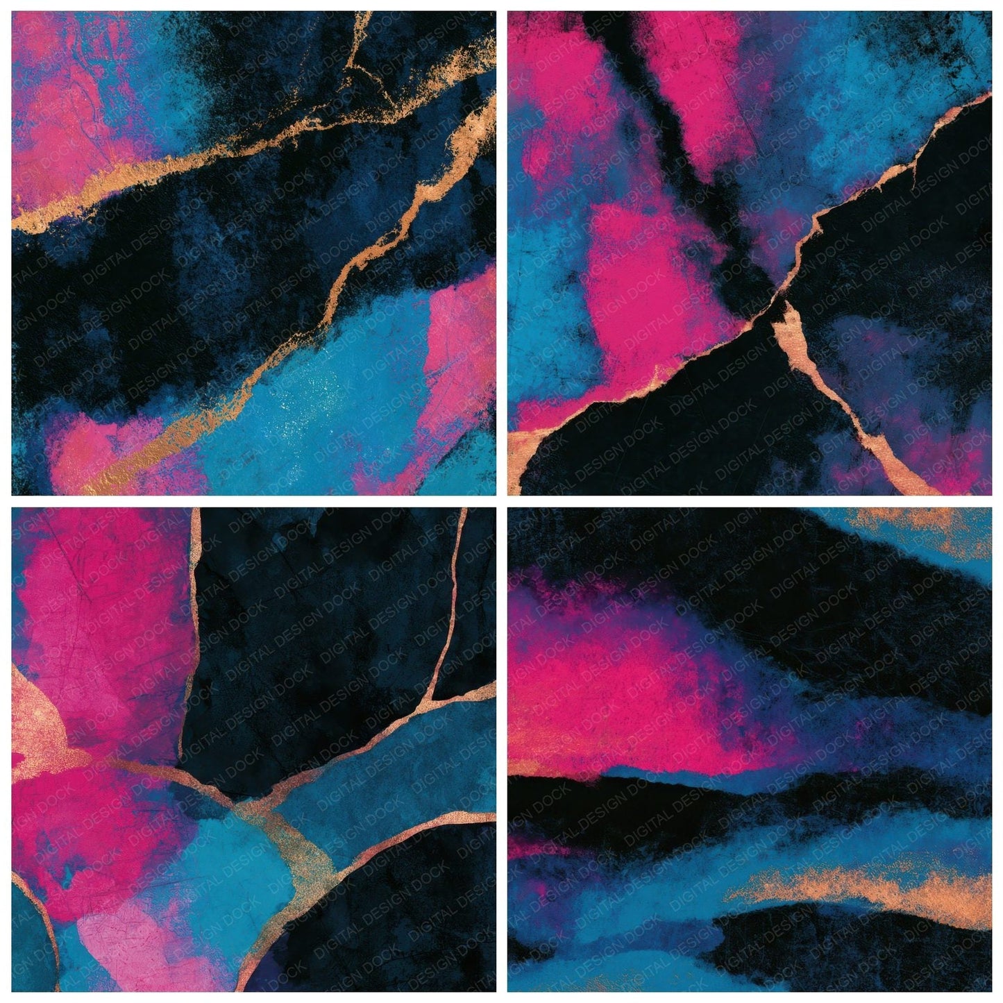 Infrared Pink Cyan Abstract Digital Paper Pack (DDD013891)