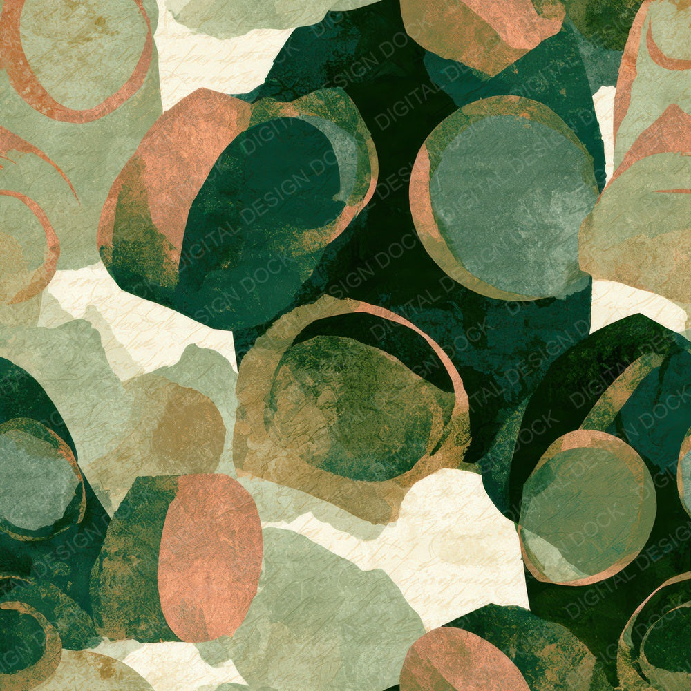 Mid Century Gas Masks Sage Cream Digital Paper Pack (DDD013892)
