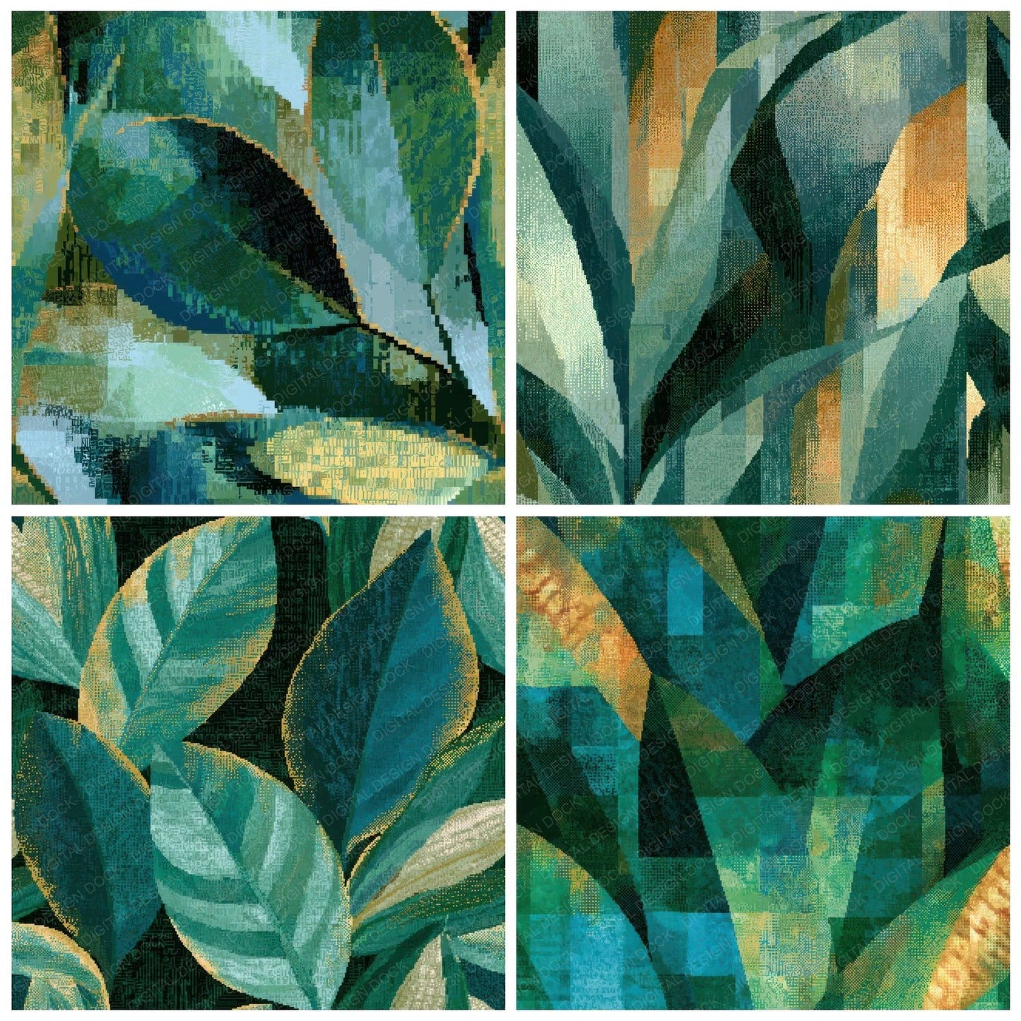 Pixel Corn Cobs Mint Jade Digital Paper Pack (DDD013895)