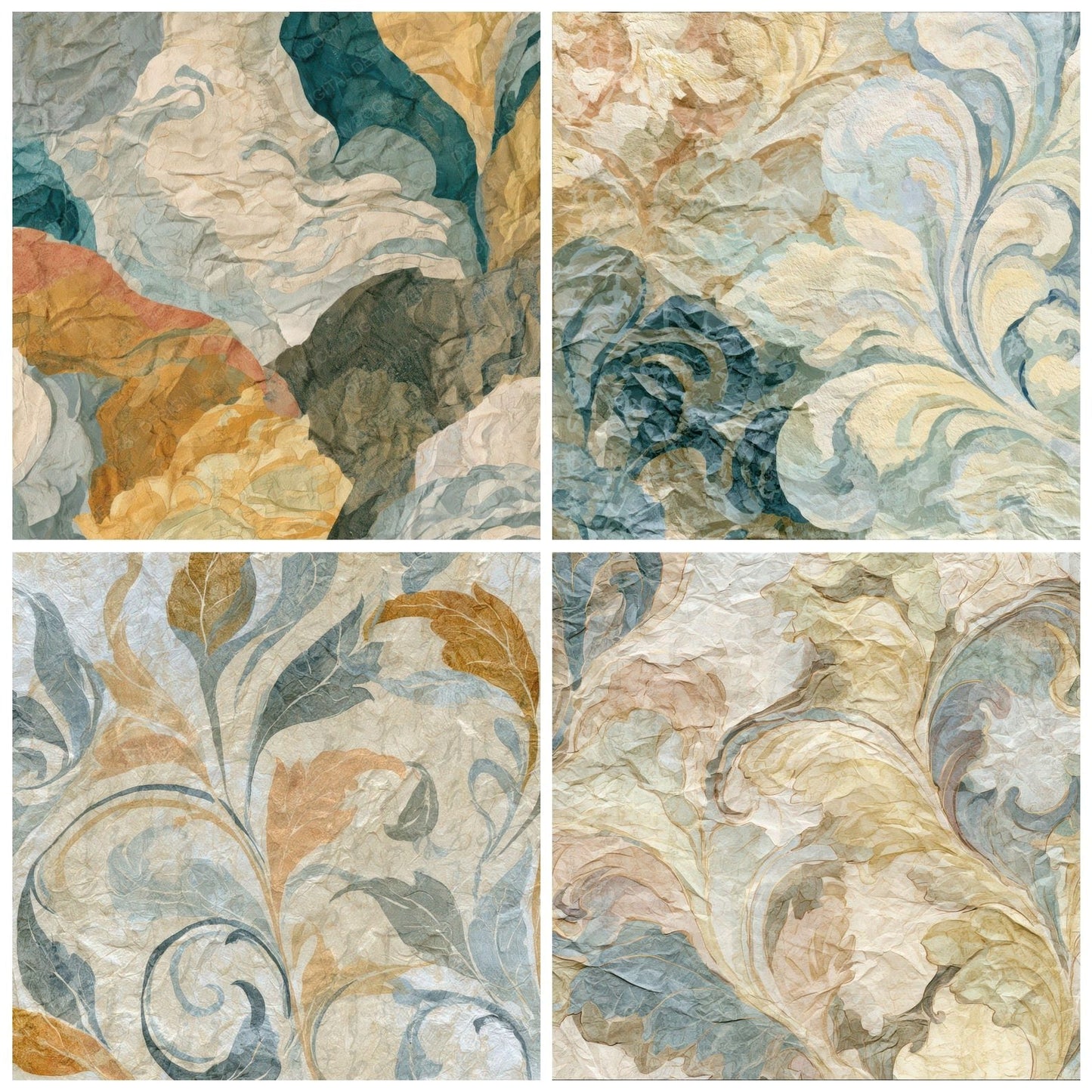 Rococo Crumpled Paper Oat Linen Digital Paper Pack (DDD013898)